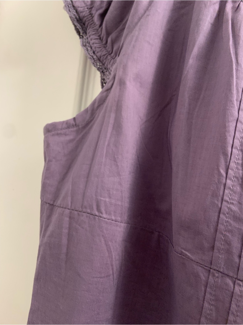 George Lavender Button-Front Ruffle Sleeve Top - Picture 4 of 10
